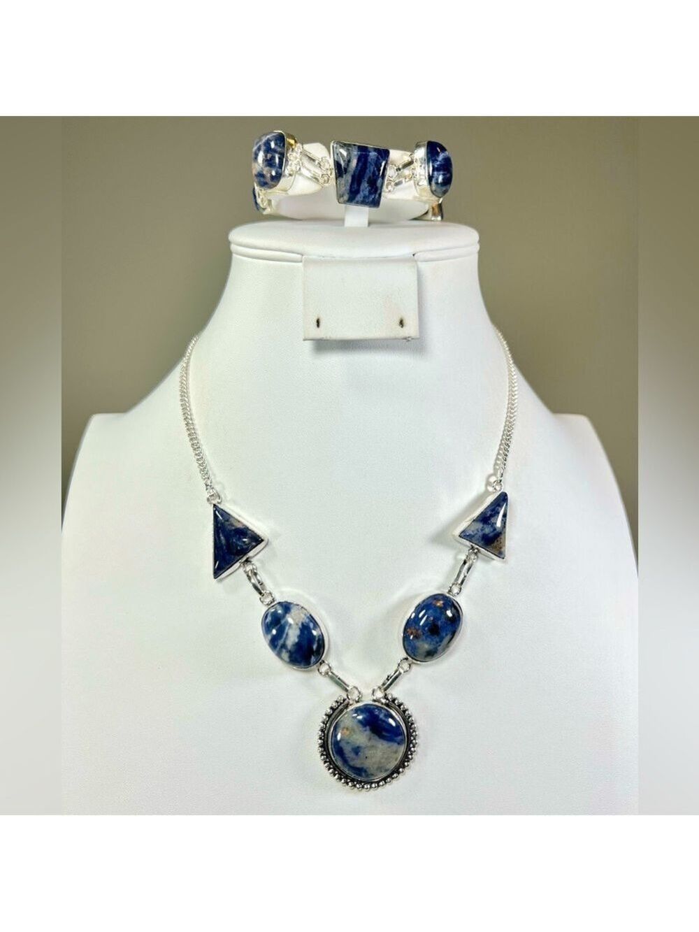 Sodalite 925 Gemstone Necklace & Bracelet